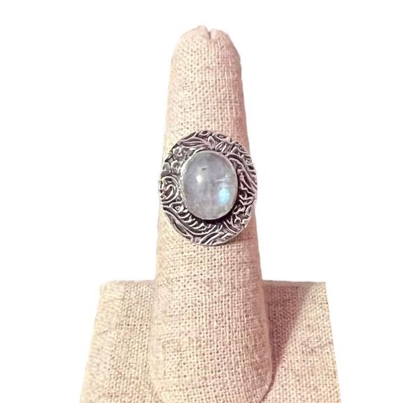 NEW Sterling Silver Plated Moonstone Ring Size 6 - Picture 1 of 5